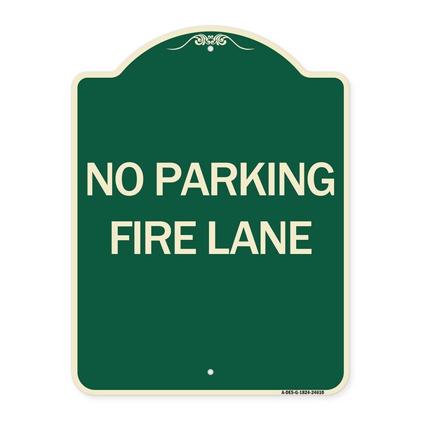 Signmission Pavement Stencil No Parking Fire Lane Heavy-Gauge Aluminum Sign, 24" x 18", G-1824-24610 A-DES-G-1824-24610 - main